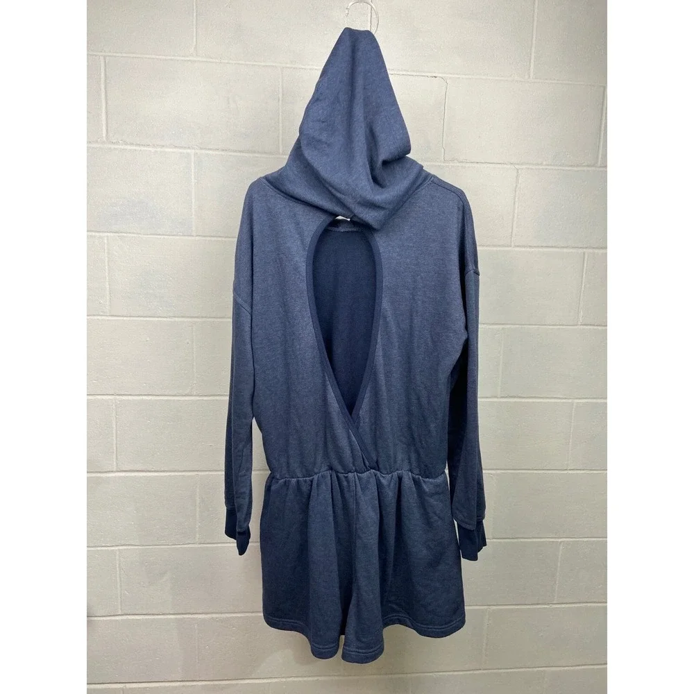NWT FP‎ Movement Such A Flirt Romper Open Back Relaxed Fit Athleisure LARGE Navy
